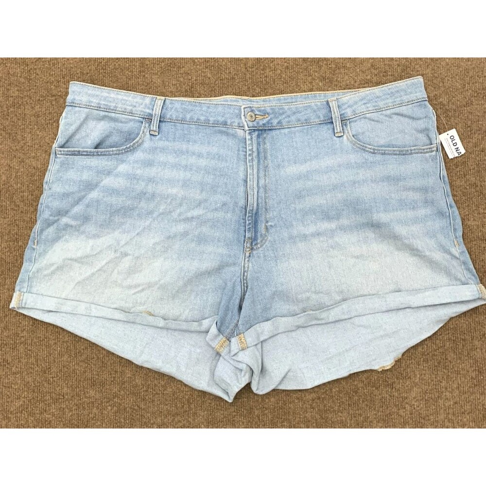 Old Navy Shorts Womens 24 High Rise WOW Rolled Hem Whiskered Stretch Denim